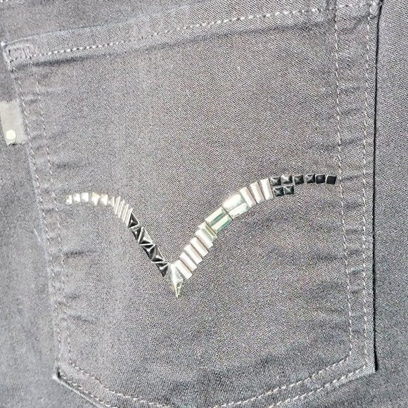 Levi's 512 '02 Perfectly Slimming Black Elastic Waist Beaded Skinny Jeans SZ 16 - Picture 10 of 10